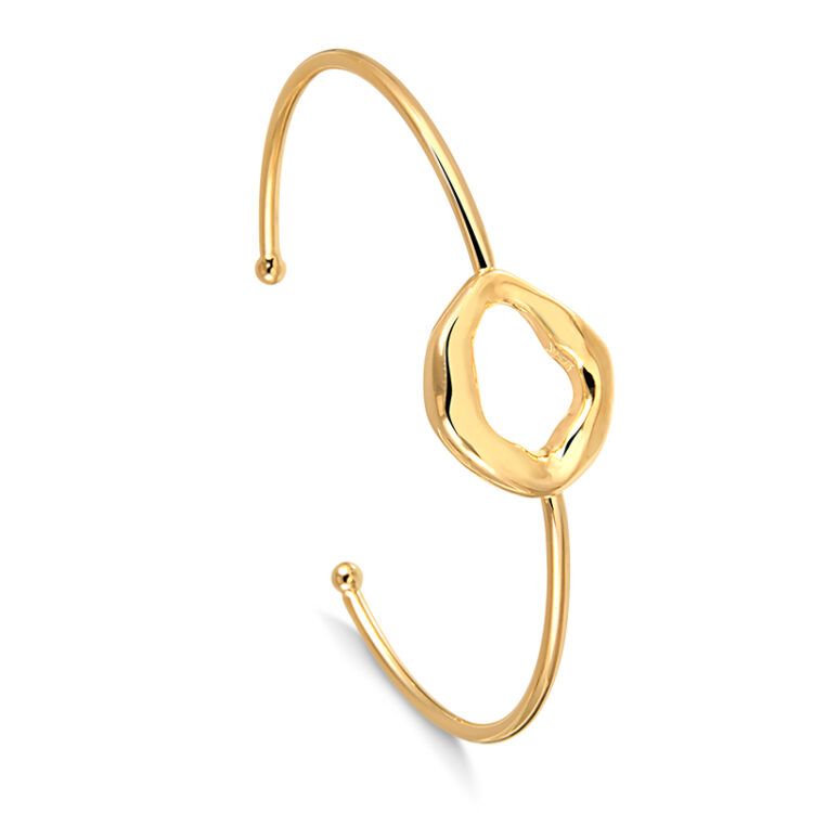 Bracelete aberto com forma organica.