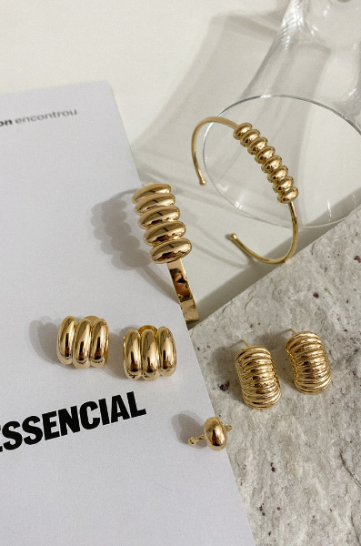 PULSEIRA BRACELETE GOMOS FINO DOURADO