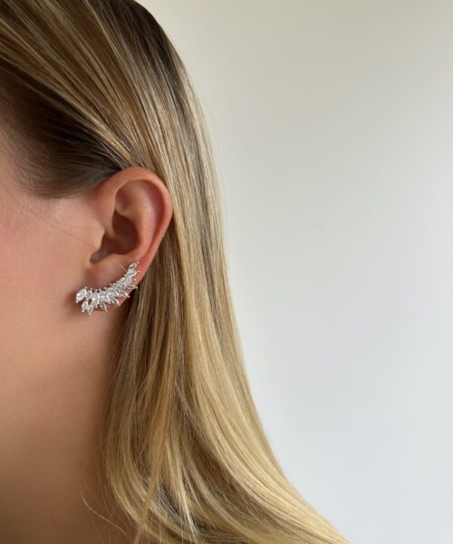 BRINCO EAR CUFF NAVETES RODIO BRANCO