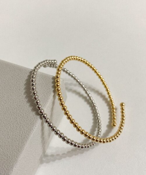 PULSEIRA BRACELETE BOLINHAS MALEAVEL DOURADO