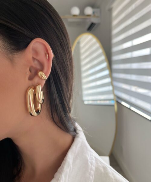 PIERCING FAKE ABAULADO LISO DOURADO