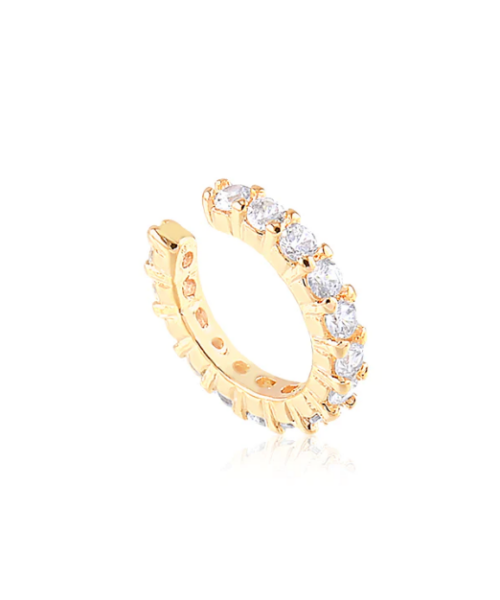 PIERCING FAKE CRAVACAO UNICA FINO ZIRCONIA DOURADO