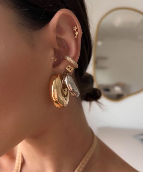 PIERCING TIARA CRAVEJADO DE ZIRCONIA DOURADO