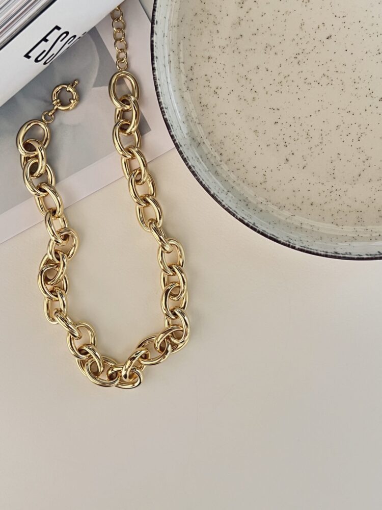 COLAR ELOS OVAL DOURADO