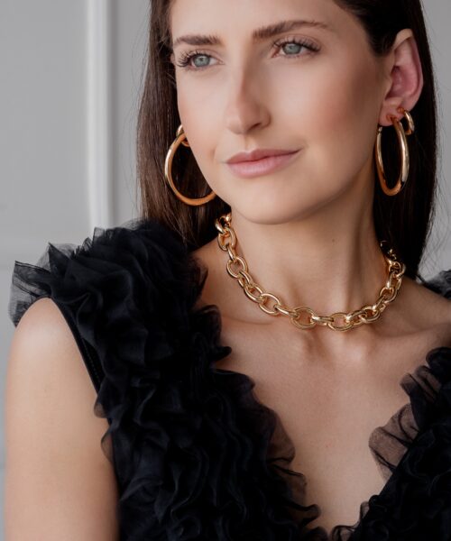 COLAR ELOS OVAL DOURADO