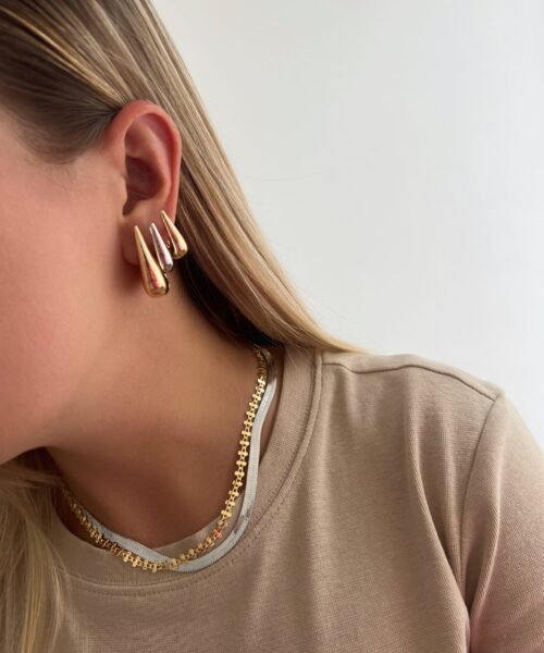 BRINCO ARGOLA DUDA FRENTE ALTA (M) DOURADO