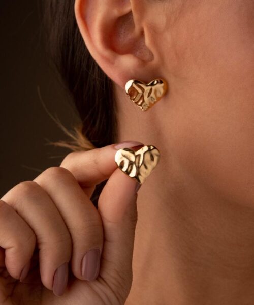 BRINCO CORAÇAO LISO ORGANIC DOURADO