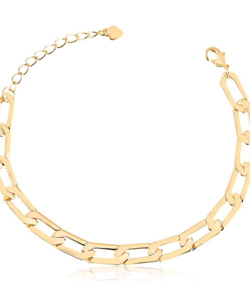 PULSEIRA ELO GRUMET LAMINADO MACIÇO DOURADO
