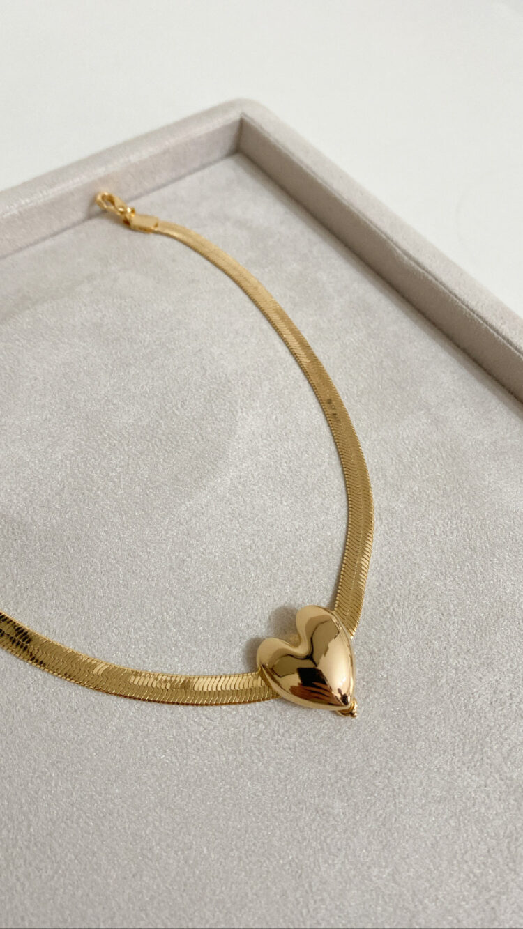 PINGENTE PASSANTE CLICK CORAÇAO LISO DOURADO