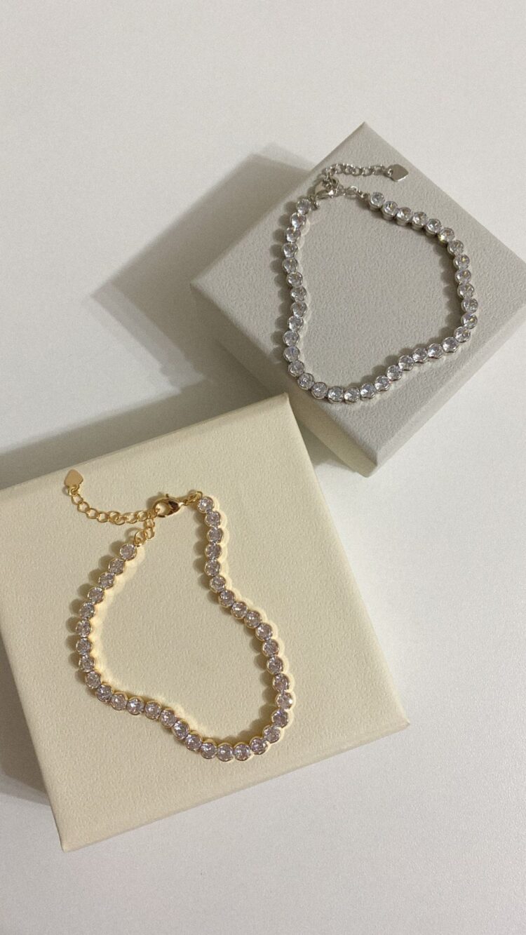 PULSEIRA RIVIERA CHATON 4MM RODIO BRANCO