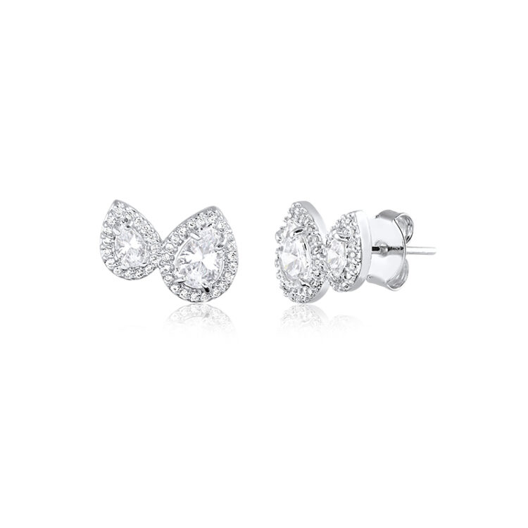 BRINCO MINI EAR CUFF DUAS GOTINHAS CRAV RODIO BRANCO