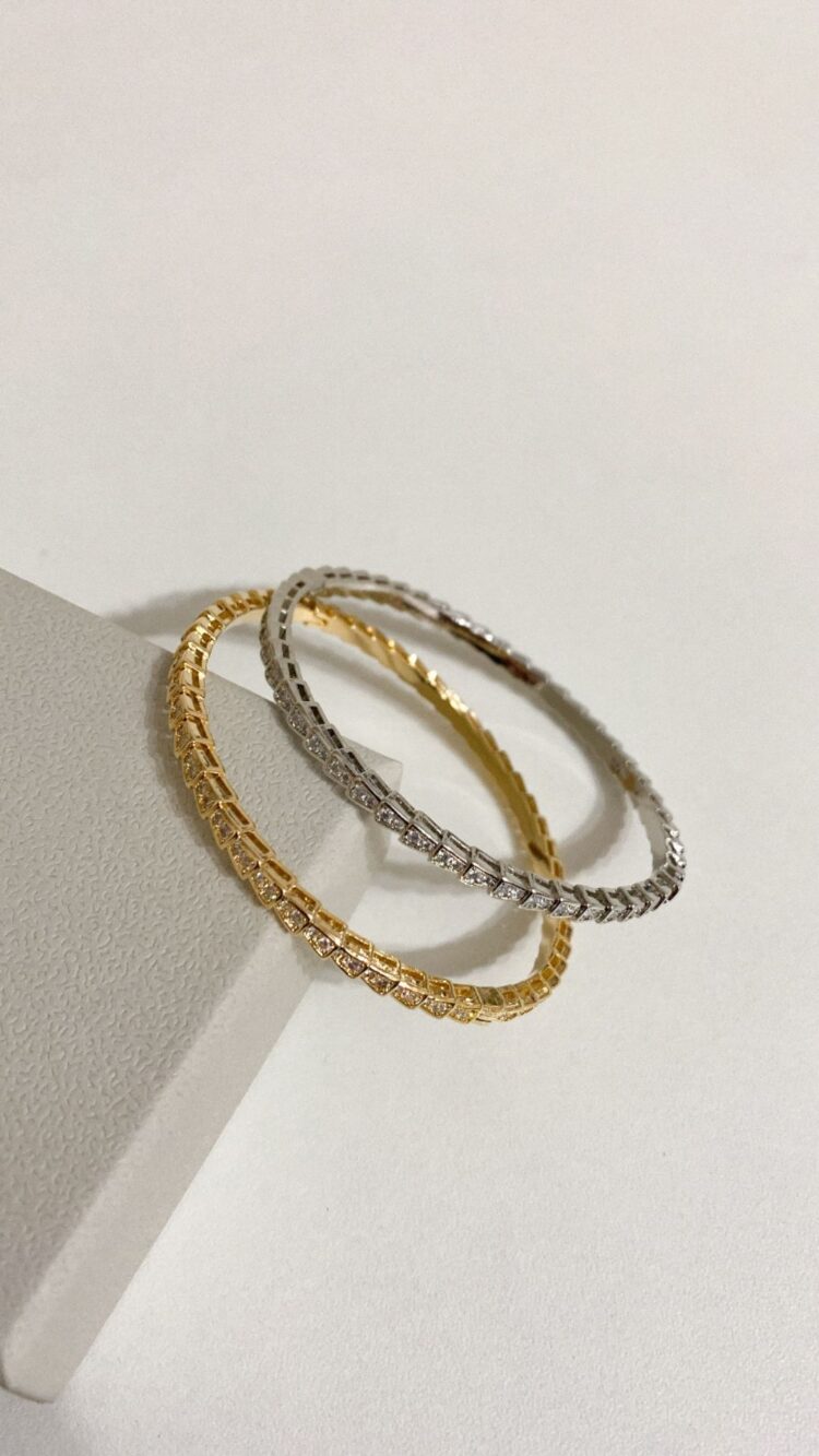 PULSEIRA BRACELETE CAMADAS BV RODIO BRANCO