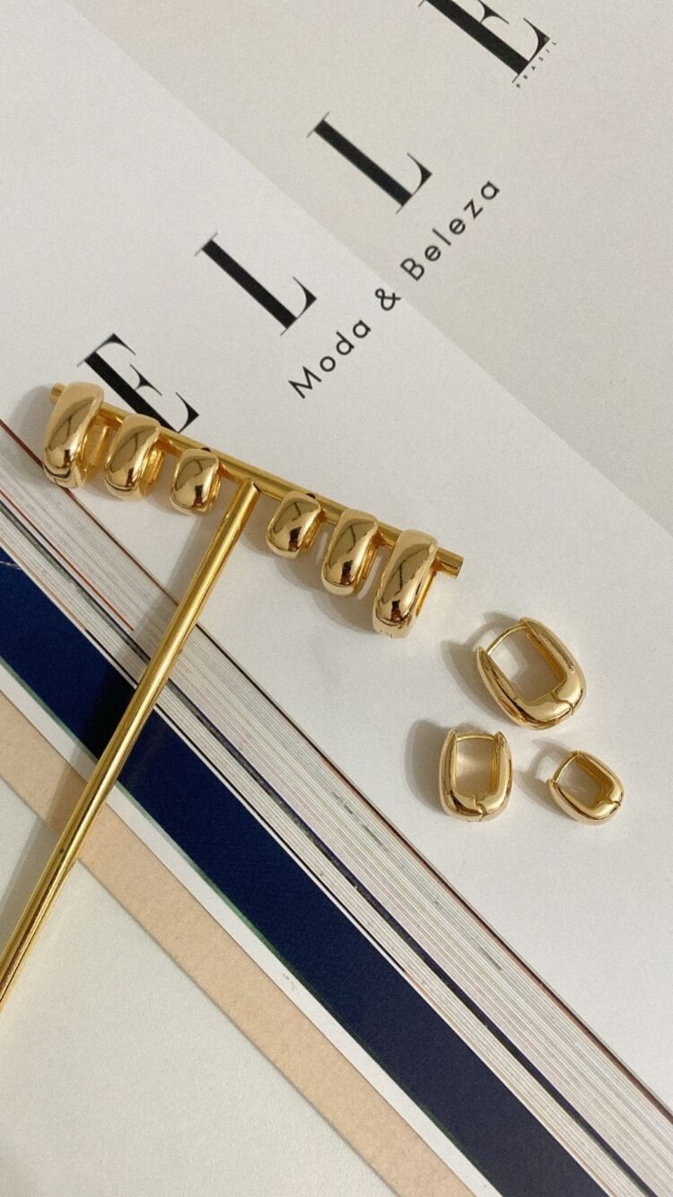 BRINCO ARGOLINHA LARGA LONGA (M) DOURADO