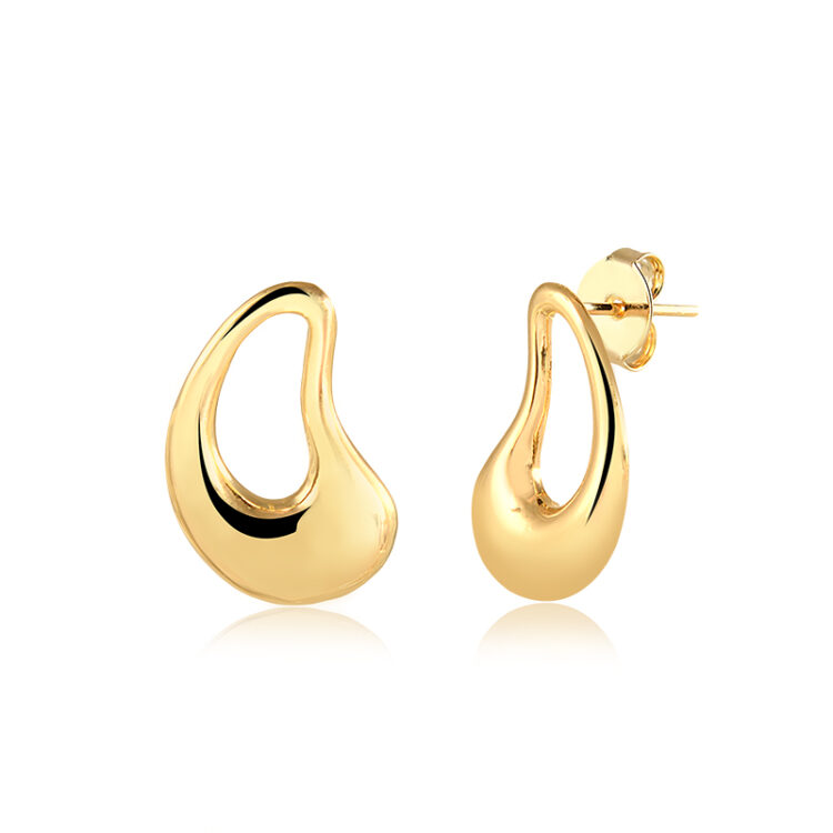 BRINCO OVAL ORGANICO MAGGIE DOURADO