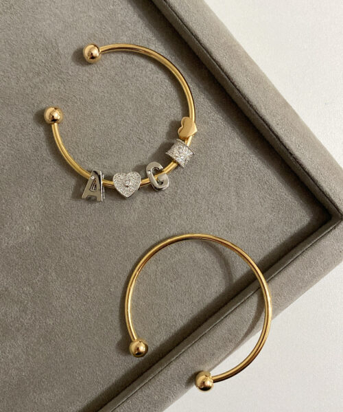 PULSEIRA BRACELETE TUBO COM BOLA 3MM DOURADO