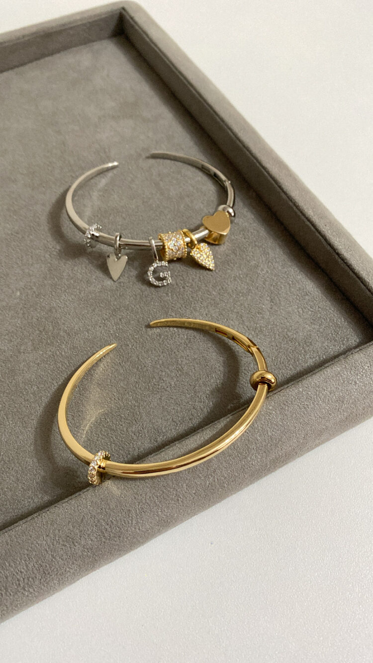 PULSEIRA BRACELETE ABERTO ARTICULADO C/SEPARADOR RODIO BRANC