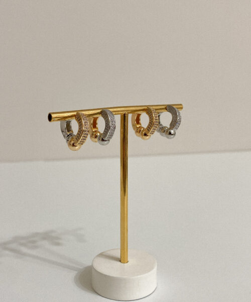 BRINCO MEIA ARGOLA MAGNETICA RODIO BRANCO